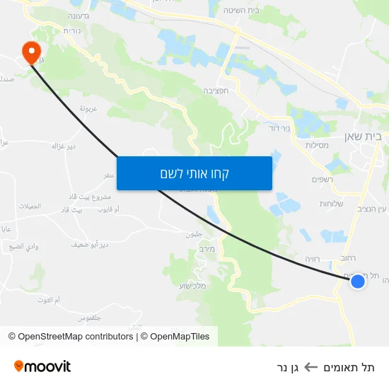 מפת תל תאומים לגן נר