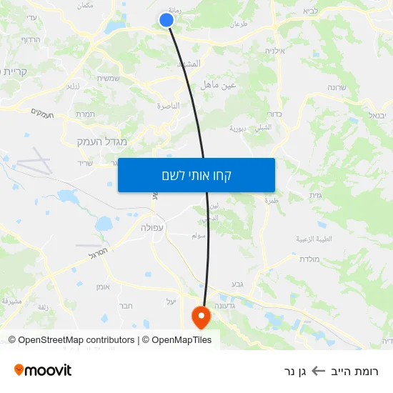 מפת רומת הייב לגן נר