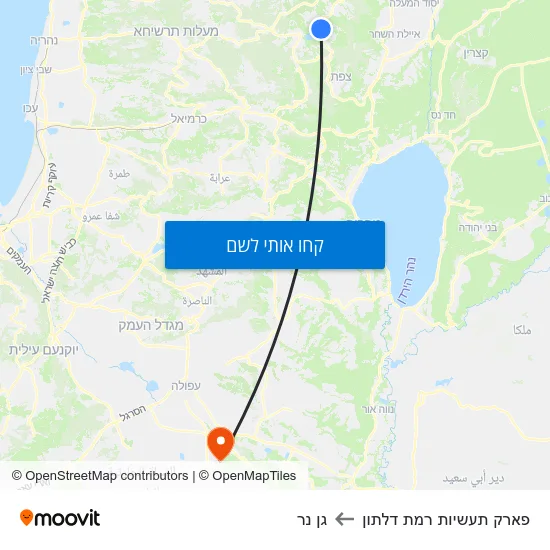 מפת פארק תעשיות רמת דלתון לגן נר