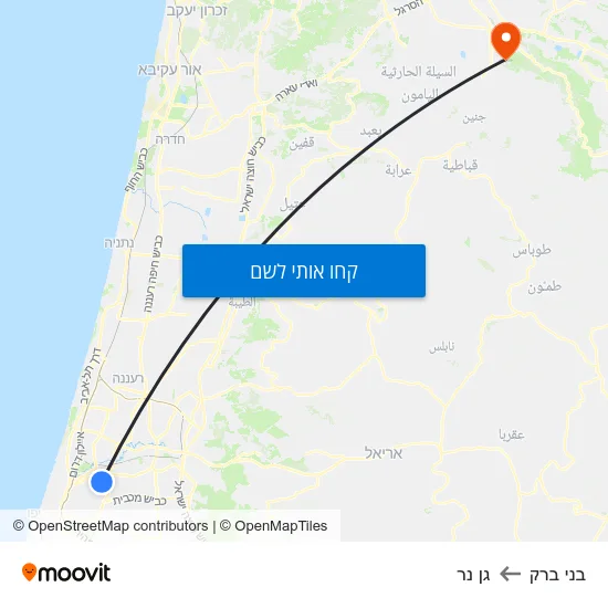 מפת בני ברק לגן נר