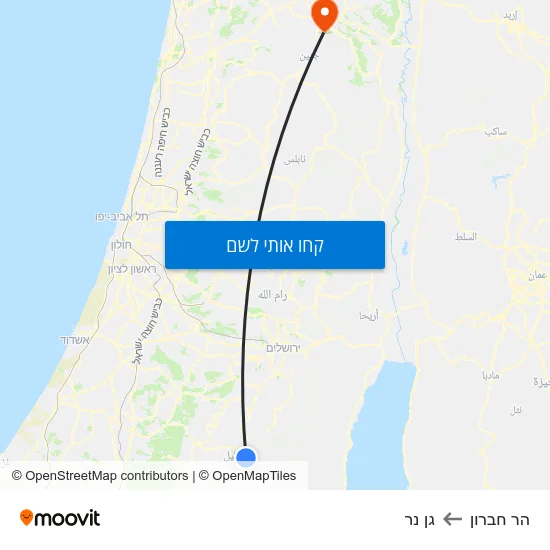 מפת הר חברון לגן נר