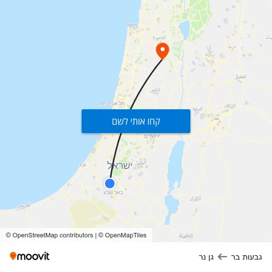 מפת גבעות בר לגן נר