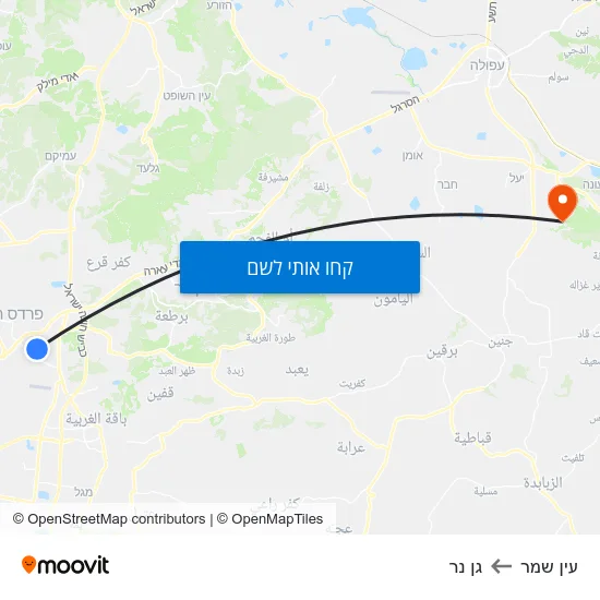 מפת עין שמר לגן נר