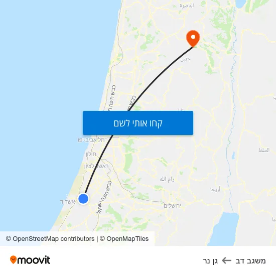 מפת משגב דב לגן נר