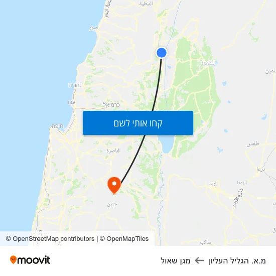 מפת מ.א. הגליל העליון למגן שאול