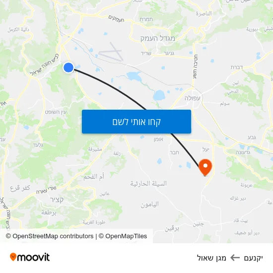 מפת יקנעם למגן שאול