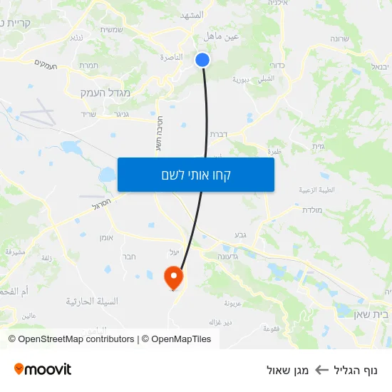 מפת נוף הגליל למגן שאול