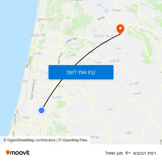 מפת רמת הכובש למגן שאול