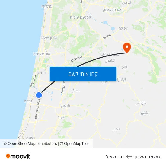 מפת משמר השרון למגן שאול