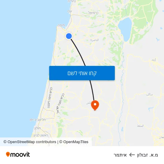 מפת מ.א. זבולון לאיתמר