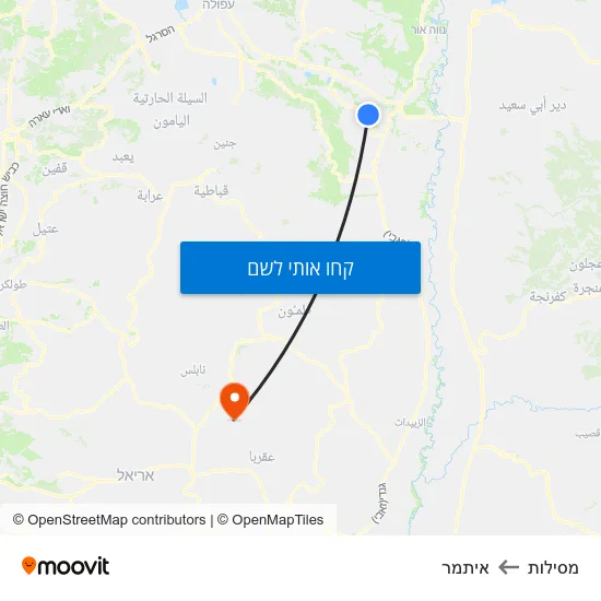 מפת מסילות לאיתמר