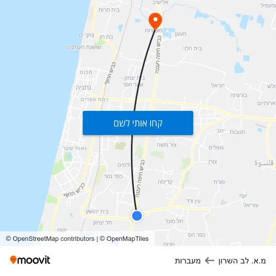 מפת מ.א. לב השרון למעברות