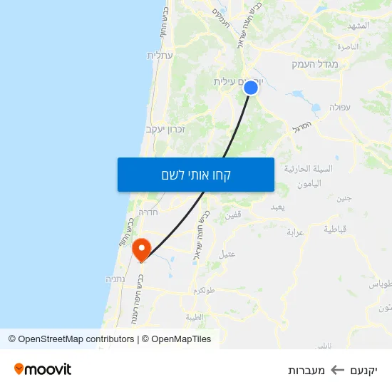מפת יקנעם למעברות