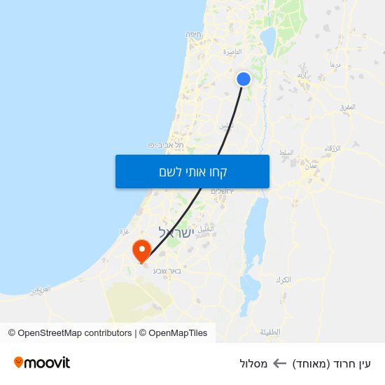 מפת עין חרוד (מאוחד) למסלול