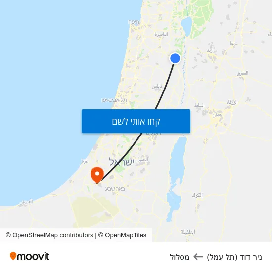 מפת ניר דוד (תל עמל) למסלול