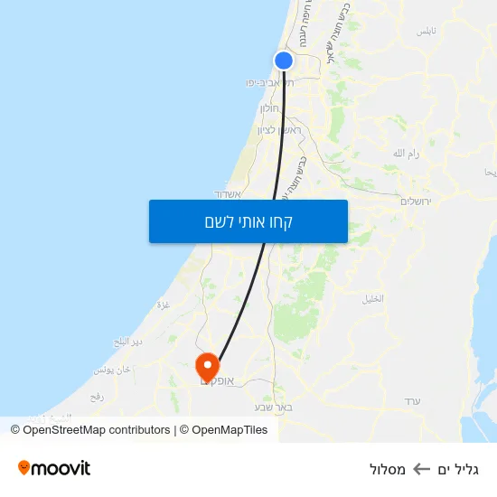 מפת גליל ים למסלול