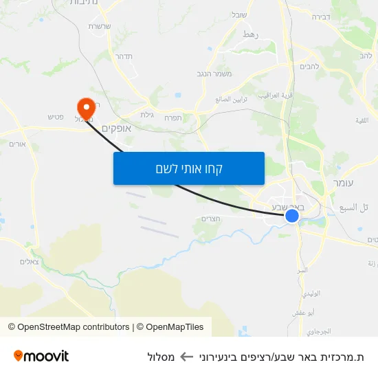 מפת ת.מרכזית באר שבע/רציפים בינעירוני למסלול
