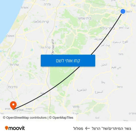 מפת גשר המיתרים/שד' הרצל למסלול