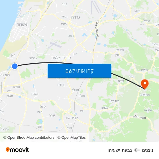 מפת ניצנים לגבעת ישעיהו