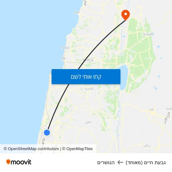 מפת גבעת חיים (מאוחד) להגושרים