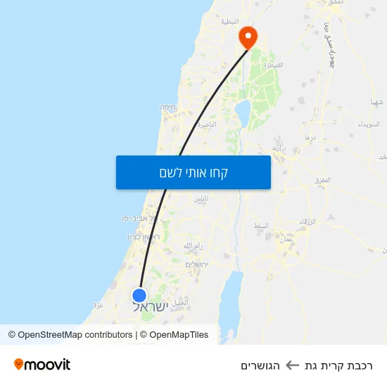 מפת רכבת קרית גת להגושרים