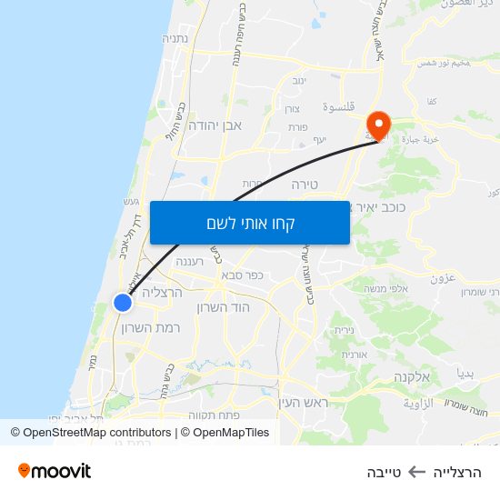 מפת הרצלייה לטייבה