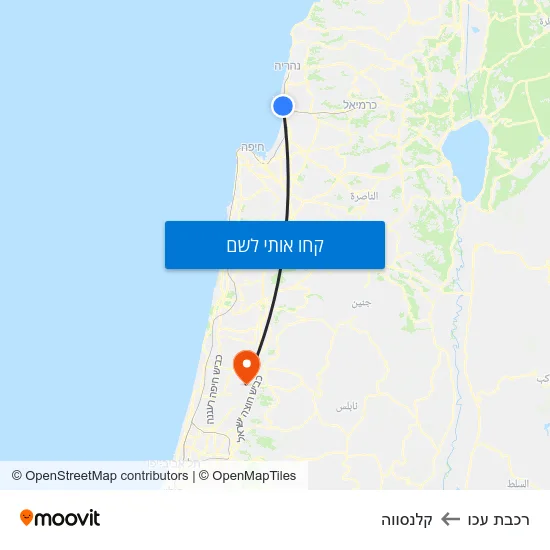 מפת רכבת עכו לקלנסווה