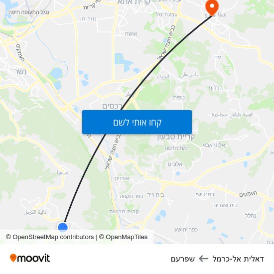מפת דאלית אל-כרמל לשפרעם