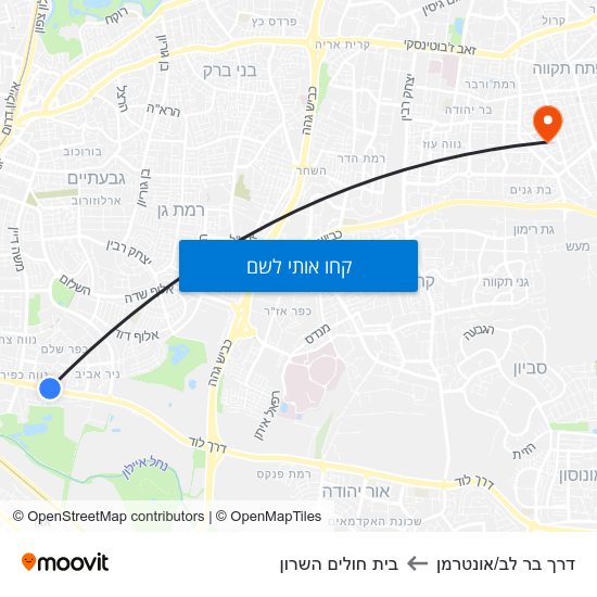 מפת דרך בר לב/אונטרמן לבית חולים השרון