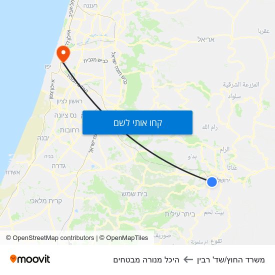 מפת משרד החוץ/שד' רבין להיכל מנורה מבטחים