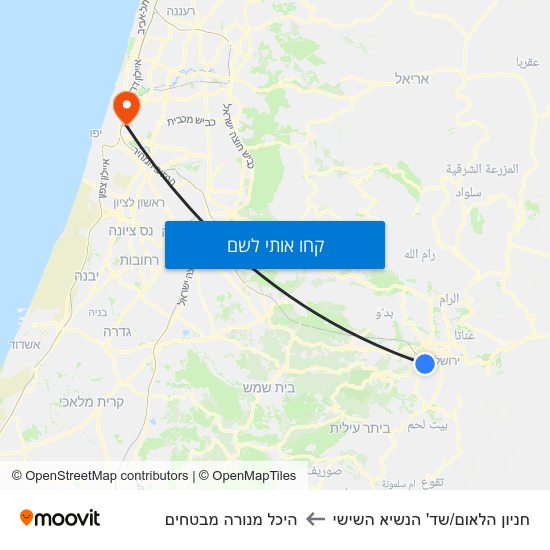 מפת חניון הלאום/שד' הנשיא השישי להיכל מנורה מבטחים