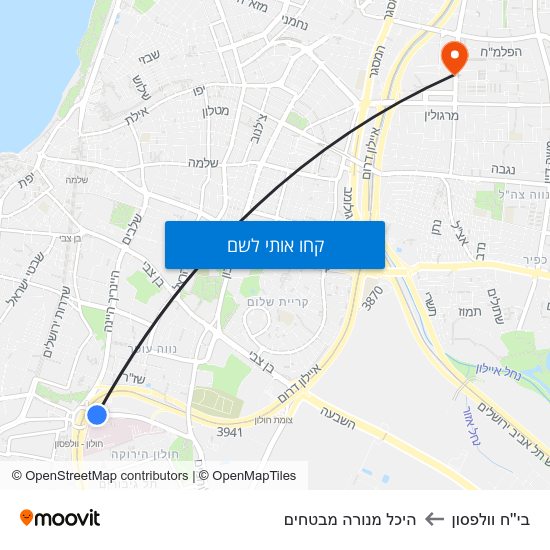 מפת בי''ח וולפסון להיכל מנורה מבטחים