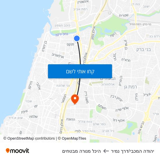 מפת יהודה המכבי/דרך נמיר להיכל מנורה מבטחים