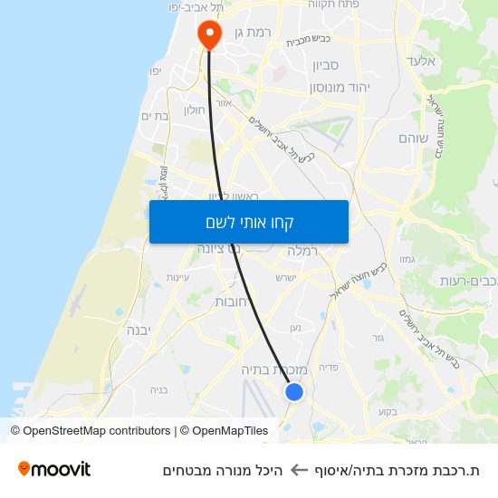 מפת ת.רכבת מזכרת בתיה/איסוף להיכל מנורה מבטחים