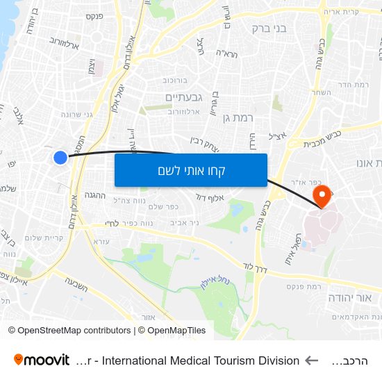 מפת הרכבת/סלומון לSheba Medical Center - International Medical Tourism Division