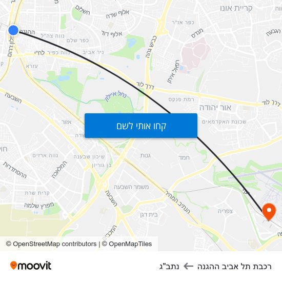 מפת רכבת תל אביב ההגנה לנתב"ג