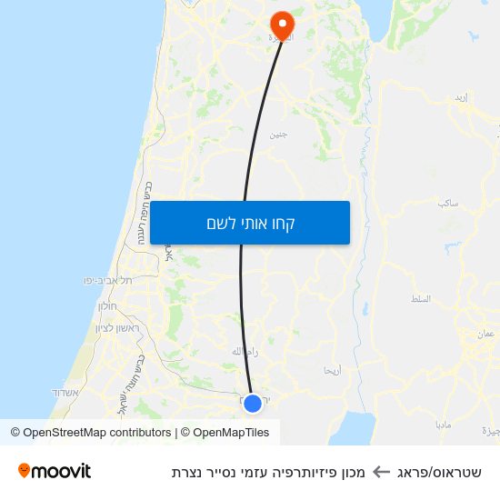 מפת שטראוס/פראג למכון פיזיותרפיה עזמי נסייר נצרת