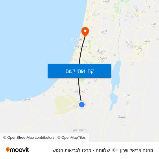 מפת מחנה אריאל שרון לשלוותה - מרכז לבריאות הנפש