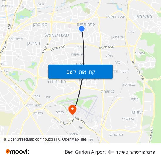 מפת פרנקפורטר/רוטשילד לBen Gurion Airport