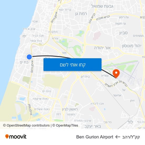 מפת קק''ל/רהב לBen Gurion Airport