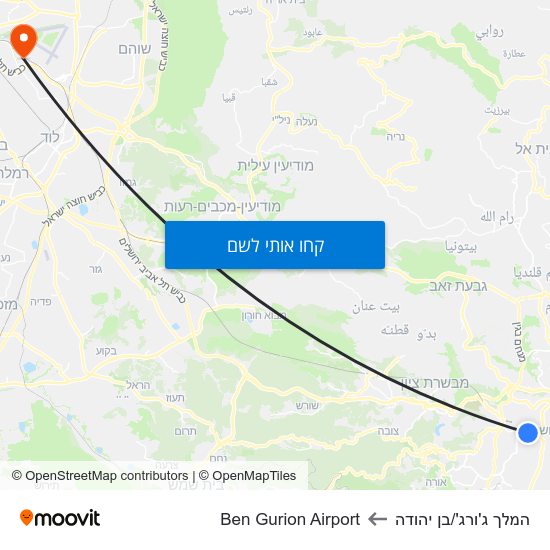 מפת המלך ג'ורג'/בן יהודה לBen Gurion Airport