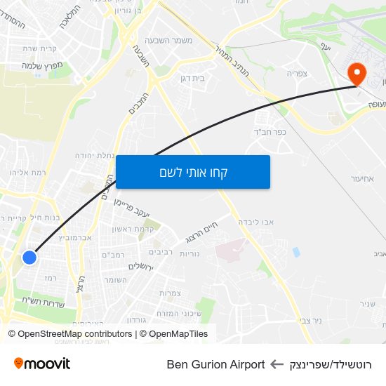 מפת רוטשילד/שפרינצק לBen Gurion Airport