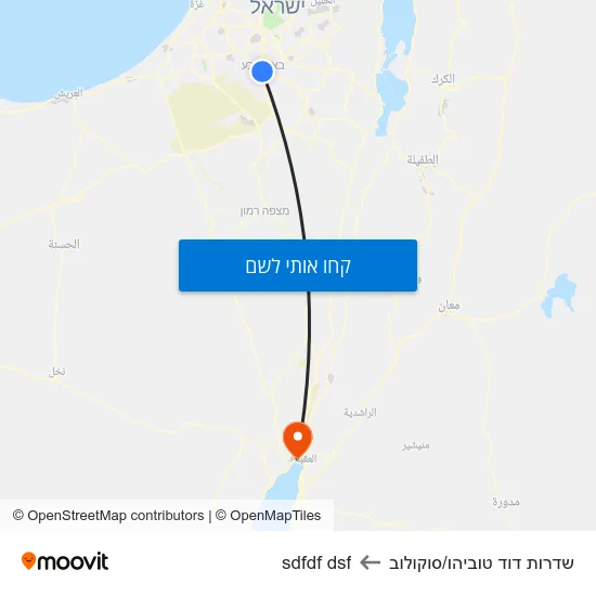 מפת שדרות דוד טוביהו/סוקולוב לsdfdf dsf