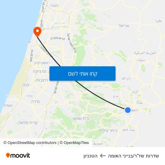 מפת שדרות שז''ר/בנייני האומה להטכניון