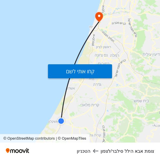 מפת צומת אבא הילל סילבר/לצפון להטכניון