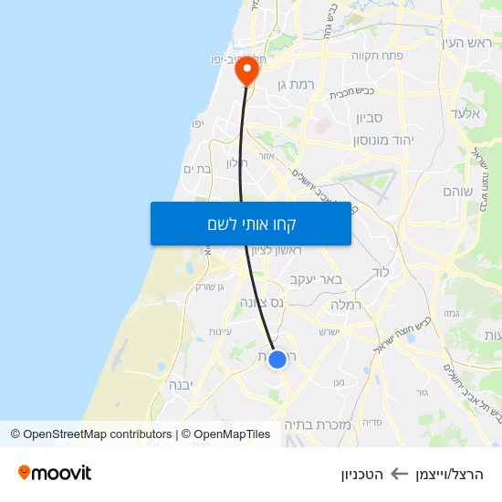 מפת הרצל/וייצמן להטכניון