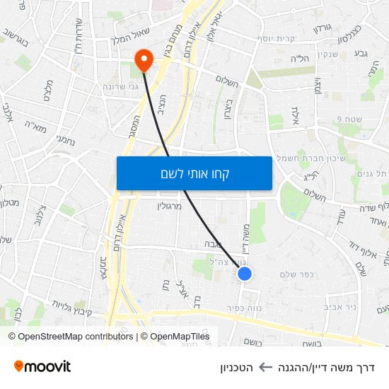 מפת דרך משה דיין/ההגנה להטכניון