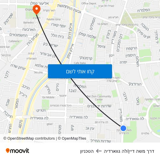 מפת דרך משה דיין/לה גווארדיה להטכניון