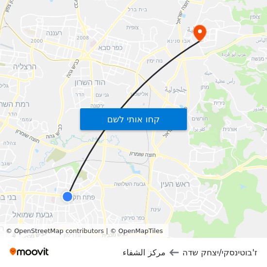 מפת ז'בוטינסקי/יצחק שדה לمركز الشفاء