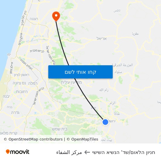 מפת חניון הלאום/שד' הנשיא השישי לمركز الشفاء